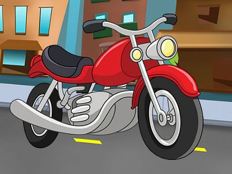 Puzzle di motociclette dei cartoni animati