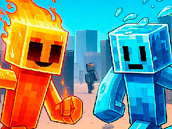 Stickman di fuoco e acqua