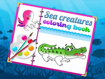 Libro da colorare sulle creature marine