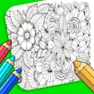 Gioco da colorare con i fiori per adulti